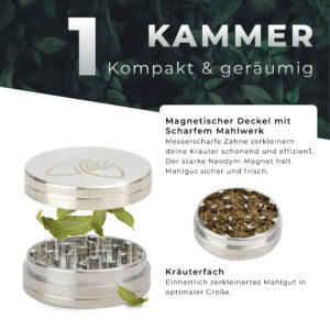 Edelstahl Grinder 2-teilig 63mm glänzend – Bild 3