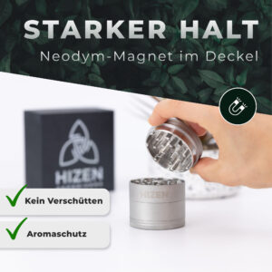 Edelstahl Grinder 4-teilig 50mm matt – Bild 6