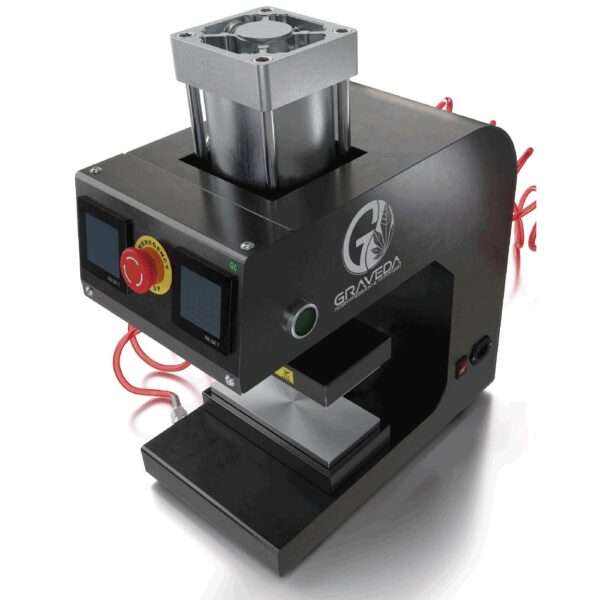 Die GRAVEDA Graspresso 5T ist eine leistungsstarke Rosin Presse mit 5 Tonnen Druck, Touchpanel und Temperaturregelung – ideal für Budder, Shatter und Live Rosin.